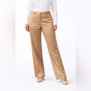 BCBGMAXAZRIA Champagne Satin Wide Leg Dress Pants Women’s Elegant Straight Leg